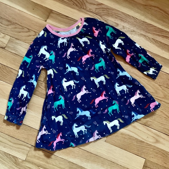 Mini Boden Other - Mini Boden Girls’ Rainbow Unicorn Tunic Dress w/Pockets Size 3-4